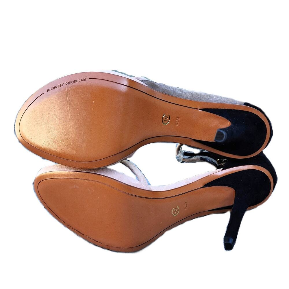 10 Crosby Derek Lam Jules Colorblock Suede Ankle Strap Heels 9.5 - Picture 7 of 12